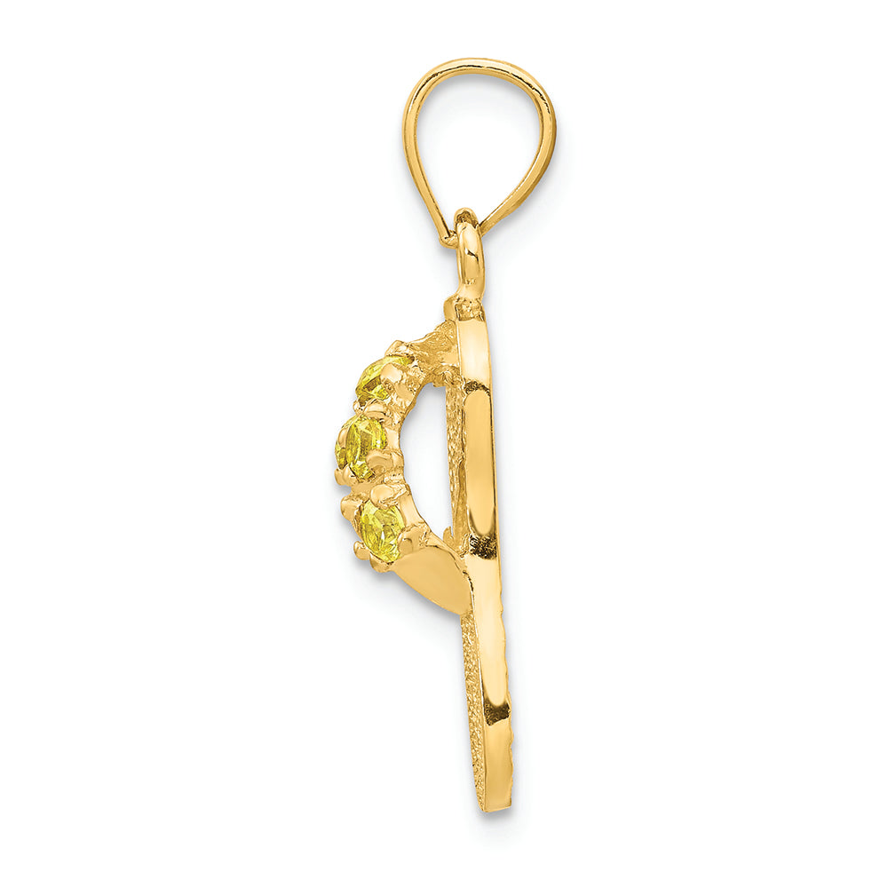 FJC Finejewelers 14k Yellow Gold November CZ Birth Month Stone Flip Flop Charm