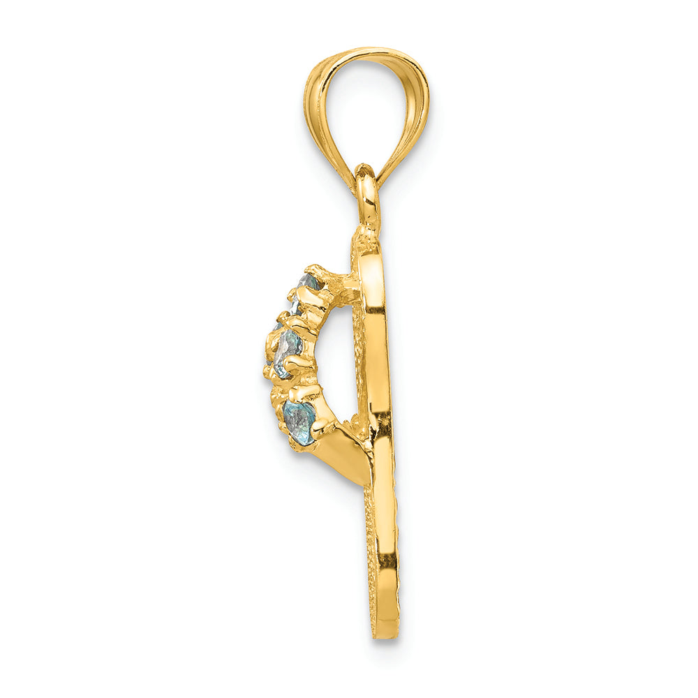 FJC Finejewelers 14k Yellow Gold December CZ Birth Month Stone Flip Flop Charm