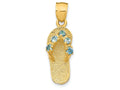 FJC Finejewelers 14k Yellow Gold December CZ Birth Month Stone Flip Flop Charm