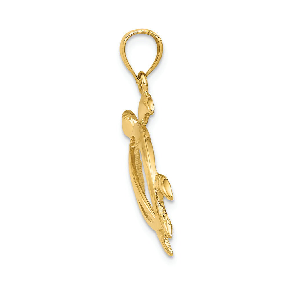 FJC Finejewelers 14k Yellow Gold Open Turtle Charm