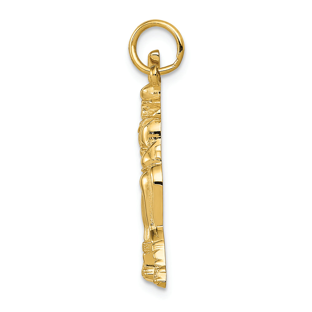 FJC Finejewelers 14k Yellow Gold Female Baseball Batter Charm
