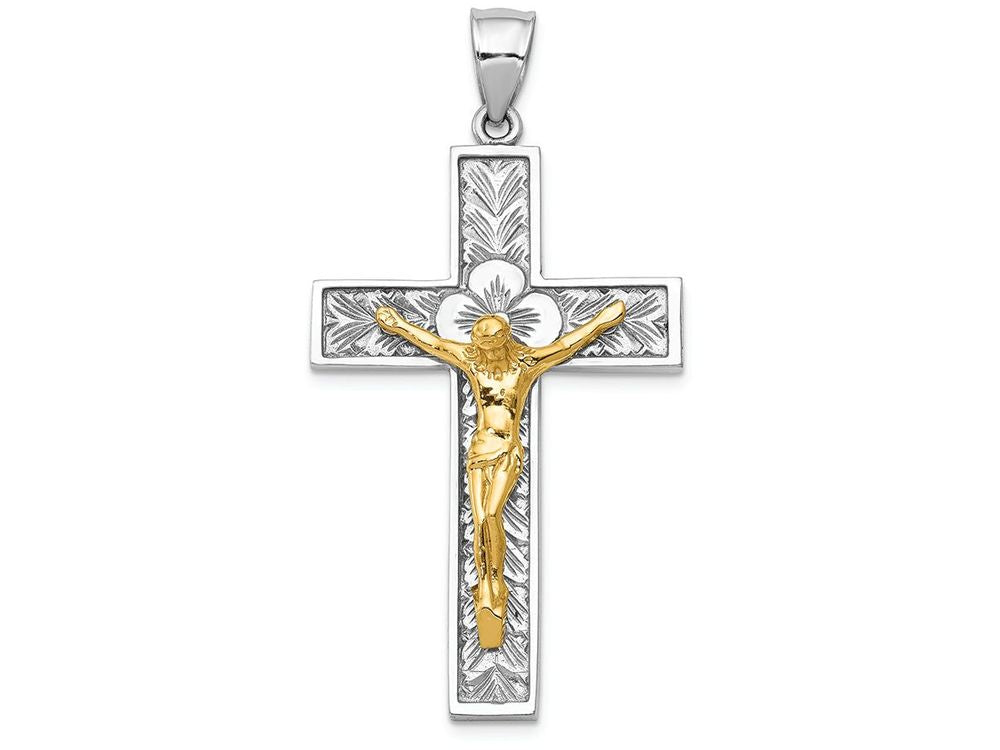 FJC Finejewelers 14k Two-tone Gold Crucifix Charm
