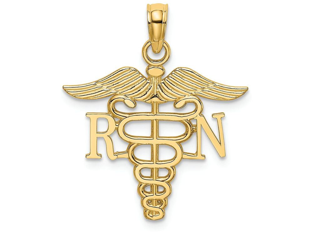 FJC Finejewelers 14k Yellow Gold Rn Caduceus Charm