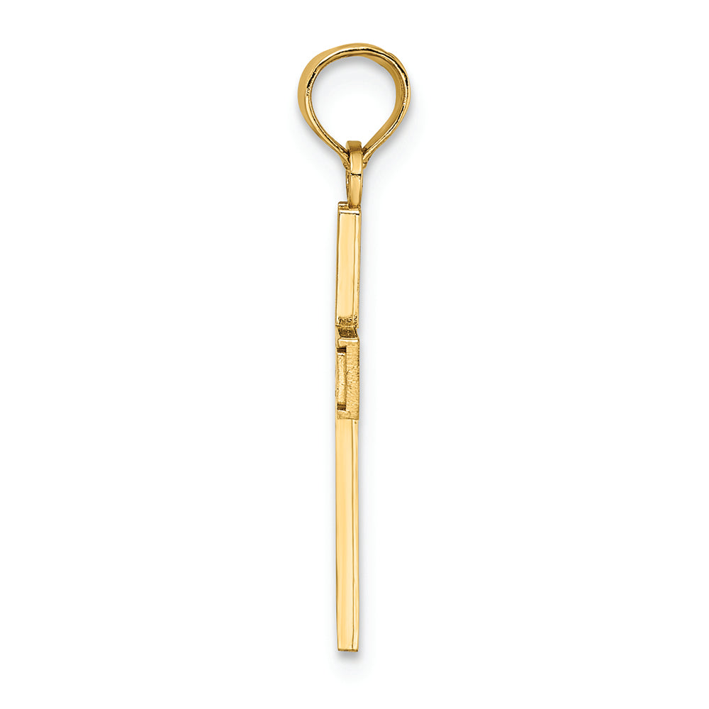 FJC Finejewelers 14k Yellow Gold Rn Caduceus Cross Charm
