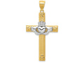 FJC Finejewelers 14k Two-tone Gold Claddagh Cross Charm