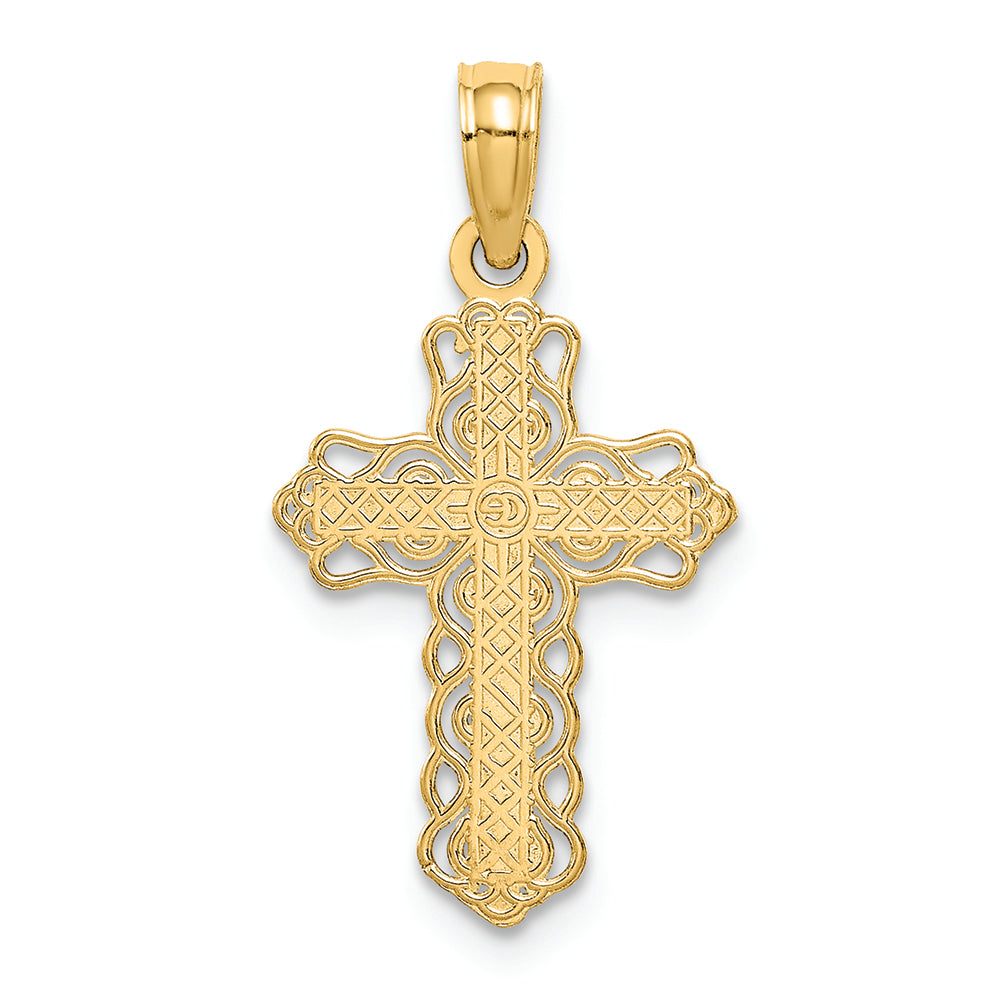 FJC Finejewelers 14k Yellow Gold Budded Cross Charm
