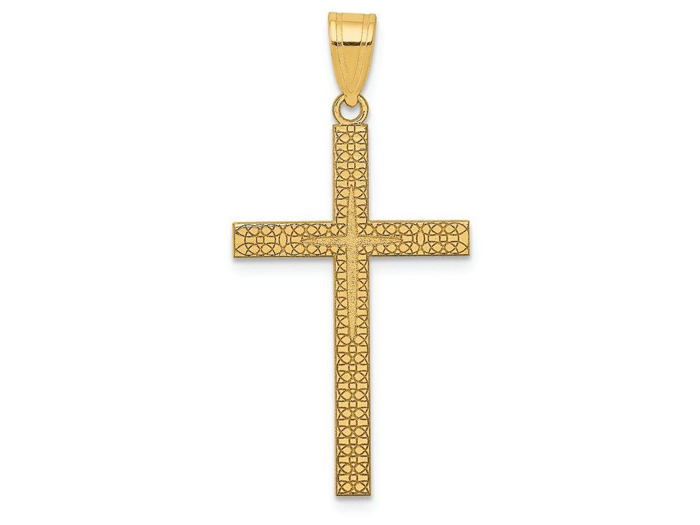 FJC Finejewelers 14k Yellow Gold Bright Cut Latin Cross Charm