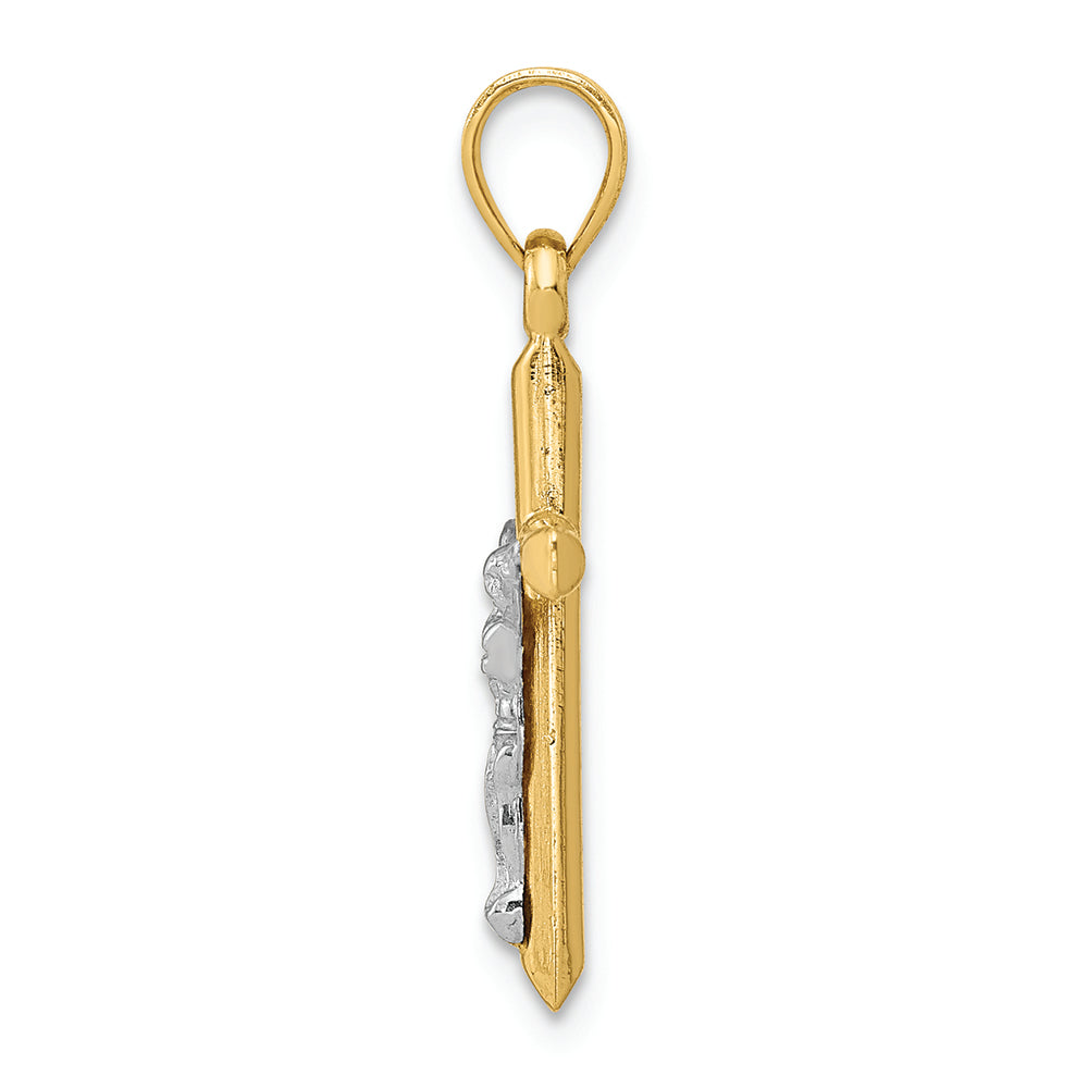 FJC Finejewelers 14k Two-tone Gold Hollow Crucifix Charm