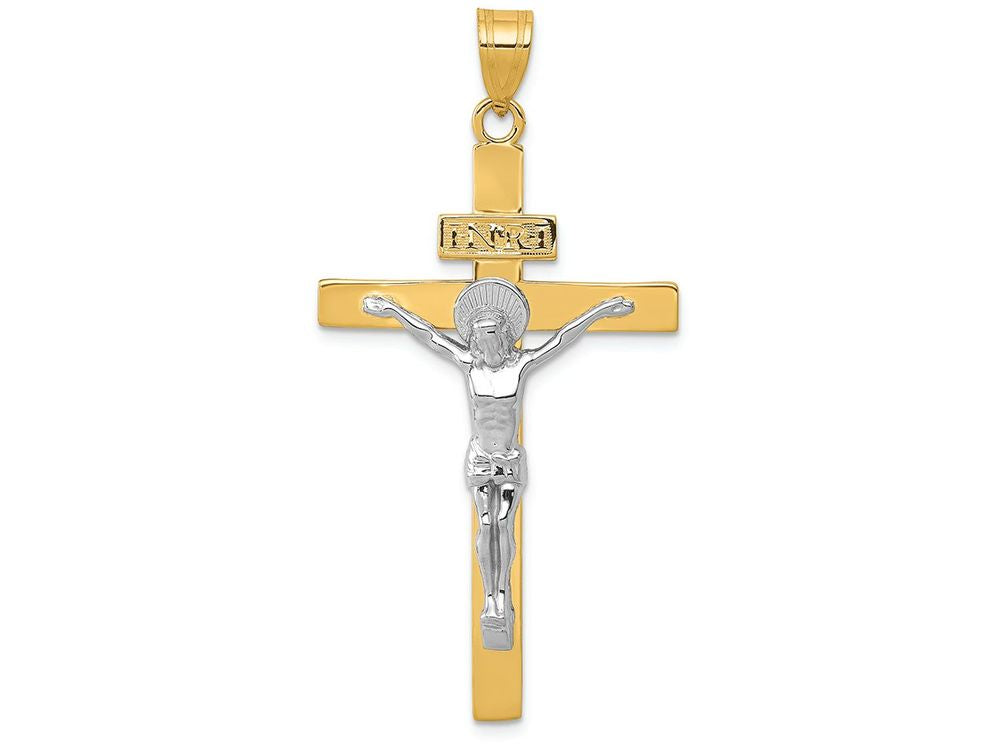 FJC Finejewelers 14k Two-tone Gold Inri Crucifix Charm