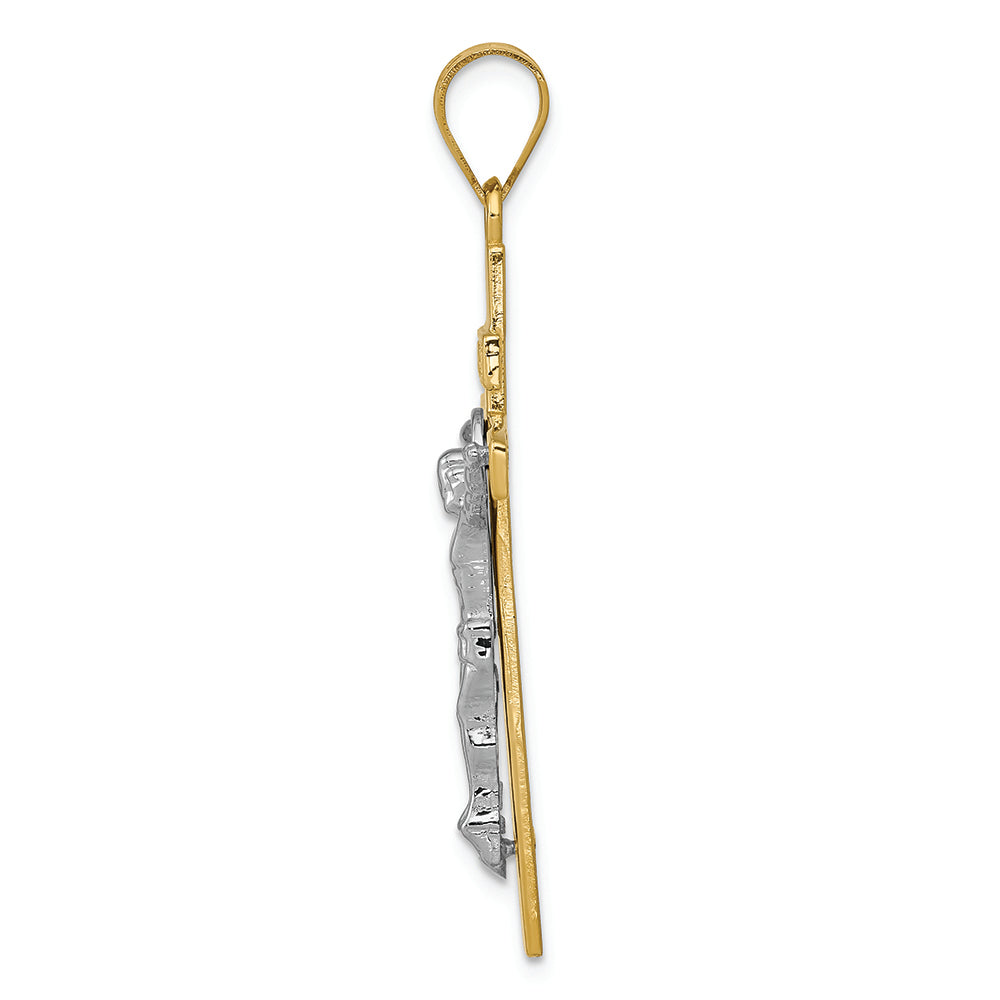 FJC Finejewelers 14k Two-tone Gold Inri Crucifix Charm