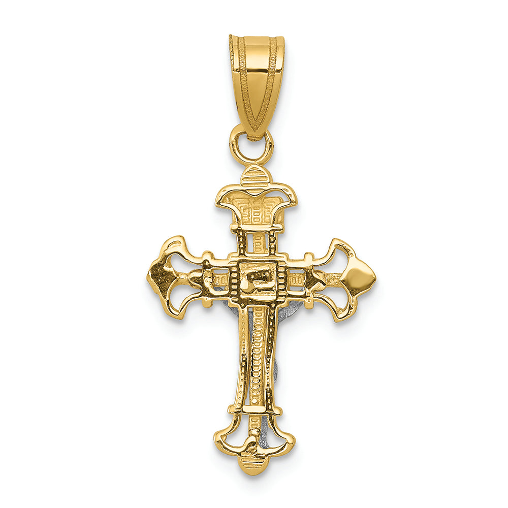 FJC Finejewelers 14k Two-tone Gold Inri Crucifix Charm