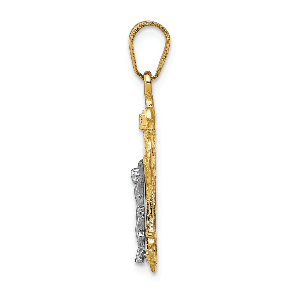 FJC Finejewelers 14k Two-tone Gold Inri Crucifix Charm
