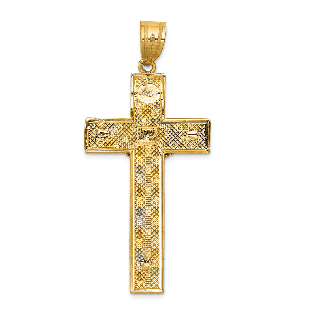 FJC Finejewelers 14k Two-tone Gold Bright Cut Crucifix Charm