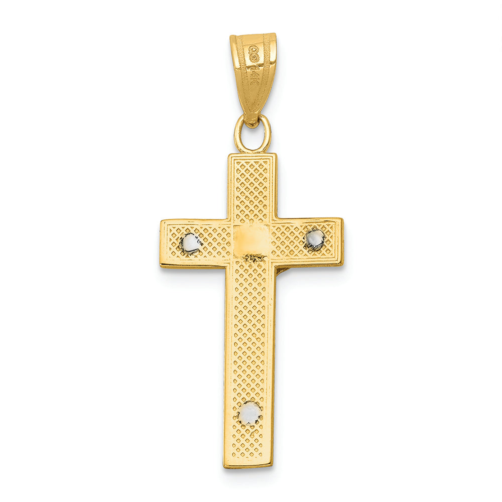 FJC Finejewelers 14k Two-tone Gold Bright Cut Crucifix Charm