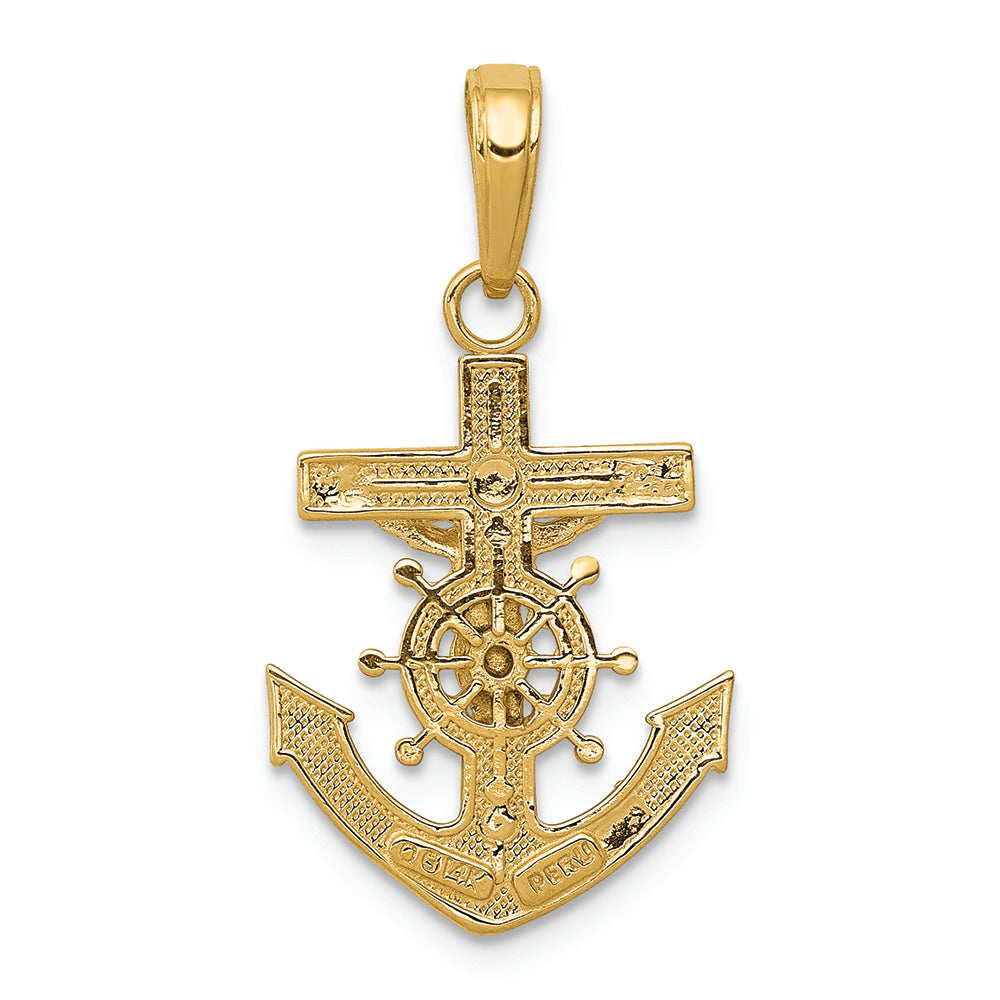 FJC Finejewelers 14k Yellow Gold Mariners Crucifix Charm