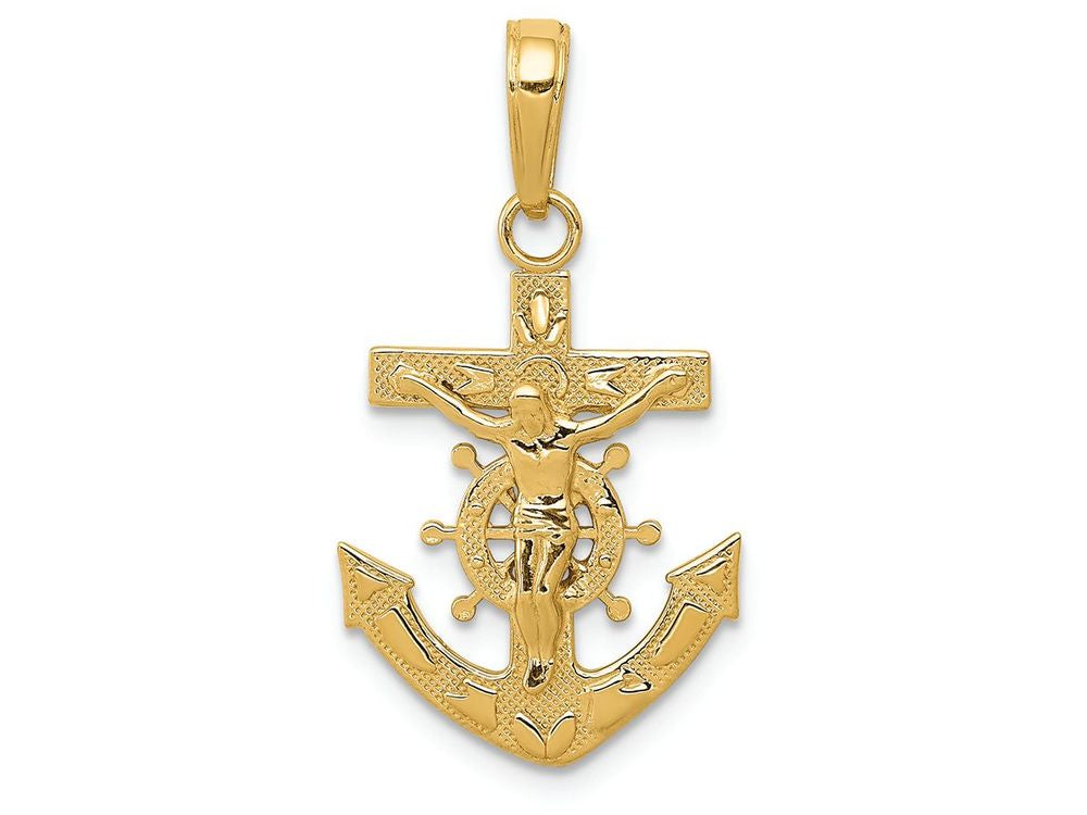 FJC Finejewelers 14k Yellow Gold Mariners Crucifix Charm