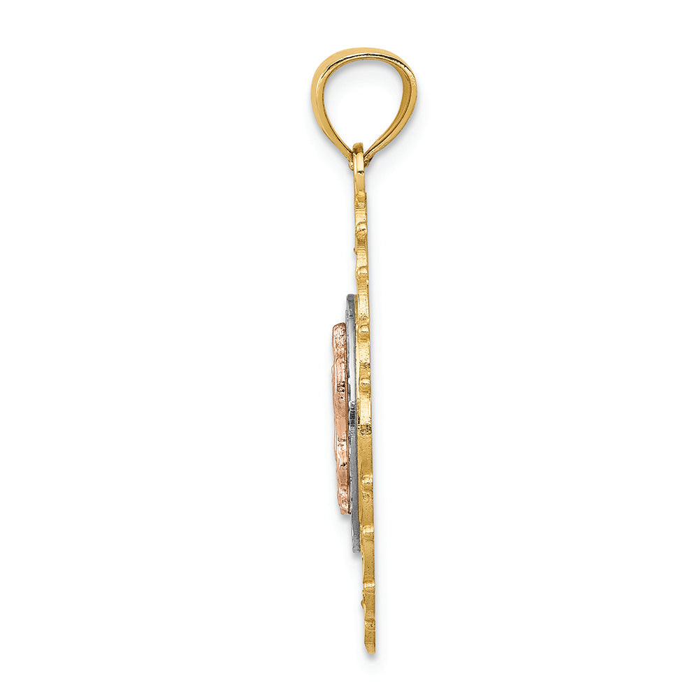 FJC Finejewelers 14 Kt Tri Color Gold Our Lady Of Guadalupe Charm