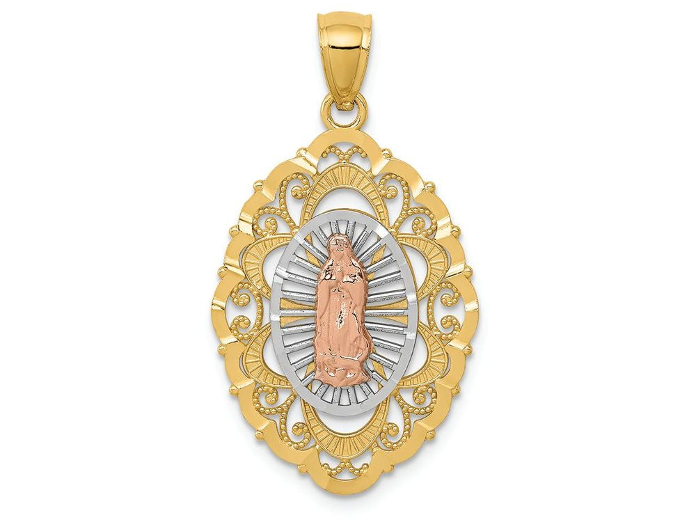 FJC Finejewelers 14 Kt Tri Color Gold Our Lady Of Guadalupe Charm