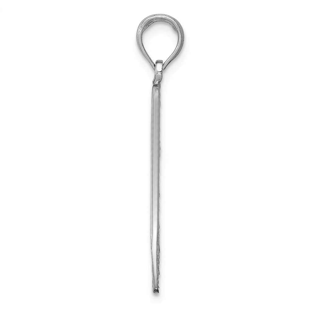 FJC Finejewelers 14k White Gold Single Angel Wingtextured Charm