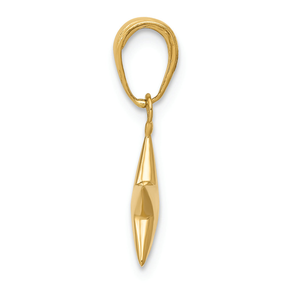 FJC Finejewelers 14k Yellow Gold Small Polished 3d Star Charm