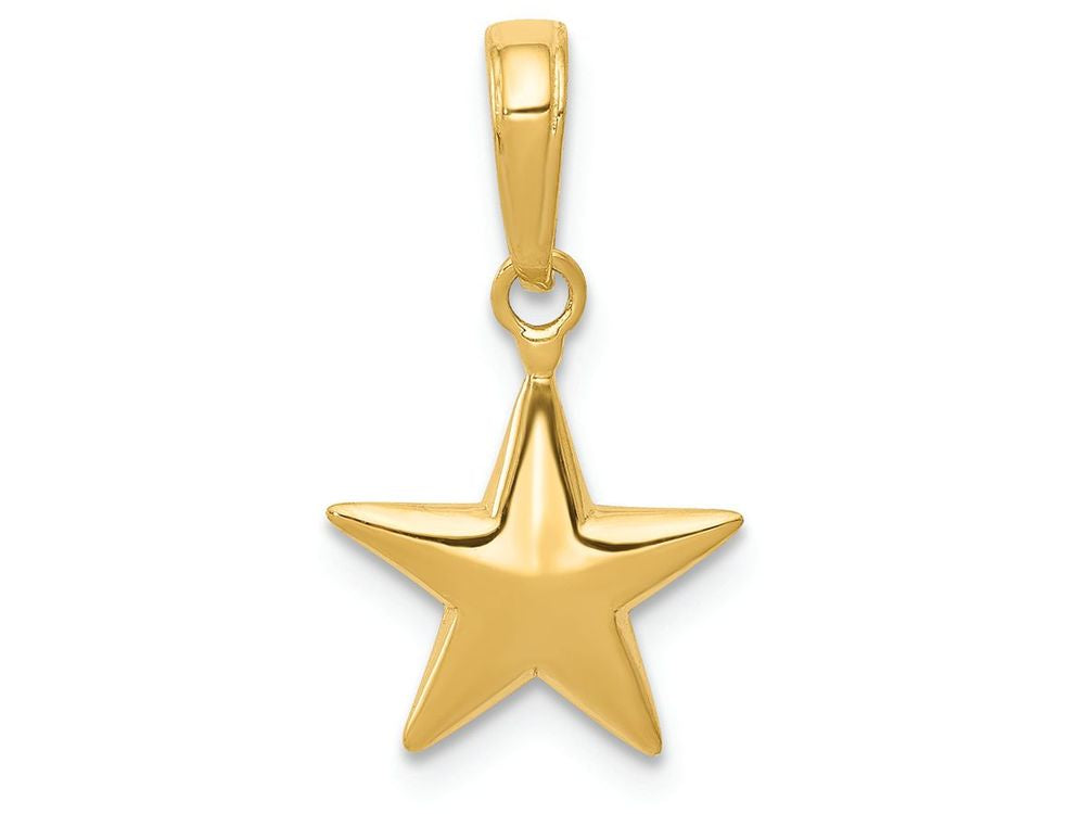 FJC Finejewelers 14k Yellow Gold Small Polished 3d Star Charm