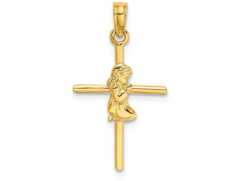 FJC Finejewelers 14k Yellow Gold Praying Girl Cross Charm