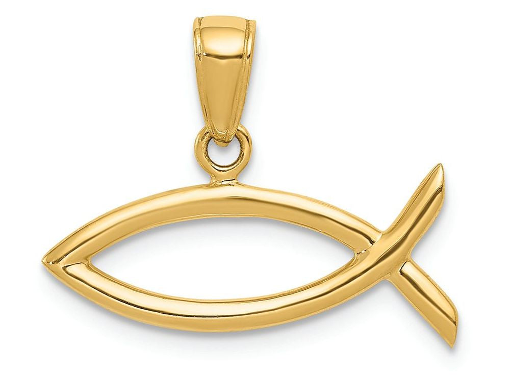 FJC Finejewelers 14k Yellow Gold Ichthus Fish Charm