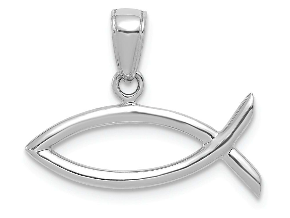 FJC Finejewelers 14k White Gold Christian Fish Charm