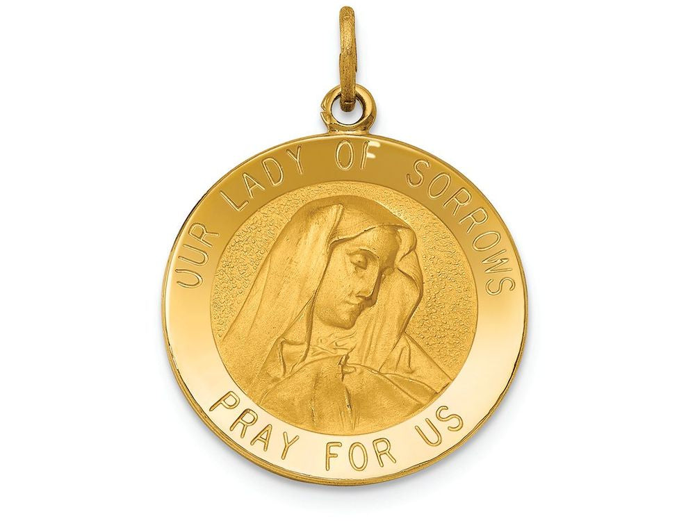 FJC Finejewelers 14k Yellow Gold Our Lady Of Sorrows Medal Charm