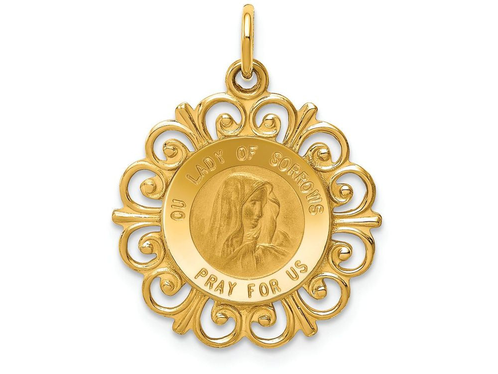 FJC Finejewelers 14k Yellow Gold Our Lady Of Sorrows Medal Charm