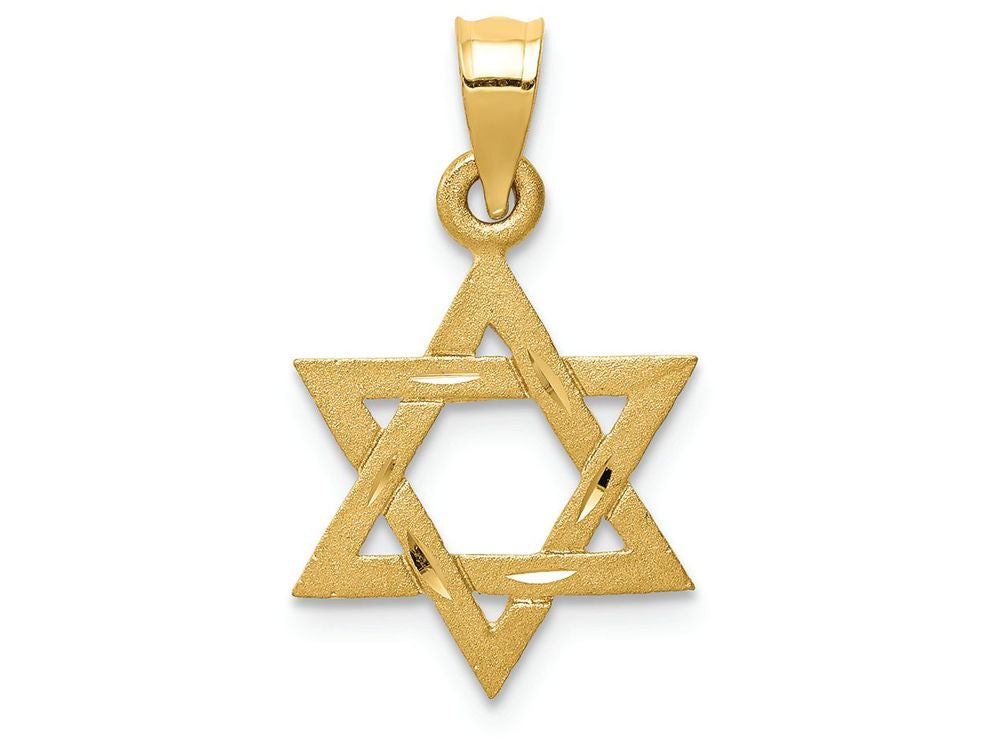 FJC Finejewelers 14k Yellow Gold Solid Satin Star Of David Charm
