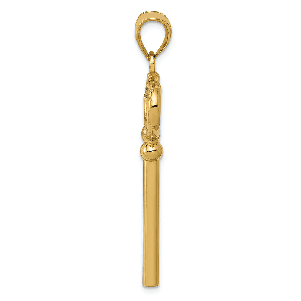FJC Finejewelers 14k Yellow Gold 3d Key with Key To My Heart Charm