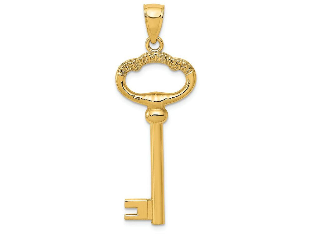 FJC Finejewelers 14k Yellow Gold 3d Key with Key To My Heart Charm