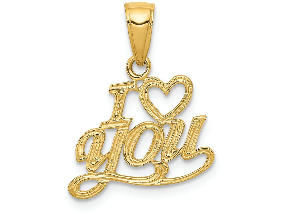 FJC Finejewelers 14k Yellow Gold Polished Textured I Heart You Charm