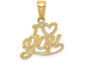 FJC Finejewelers 14k Yellow Gold Polished Textured I Heart You Charm