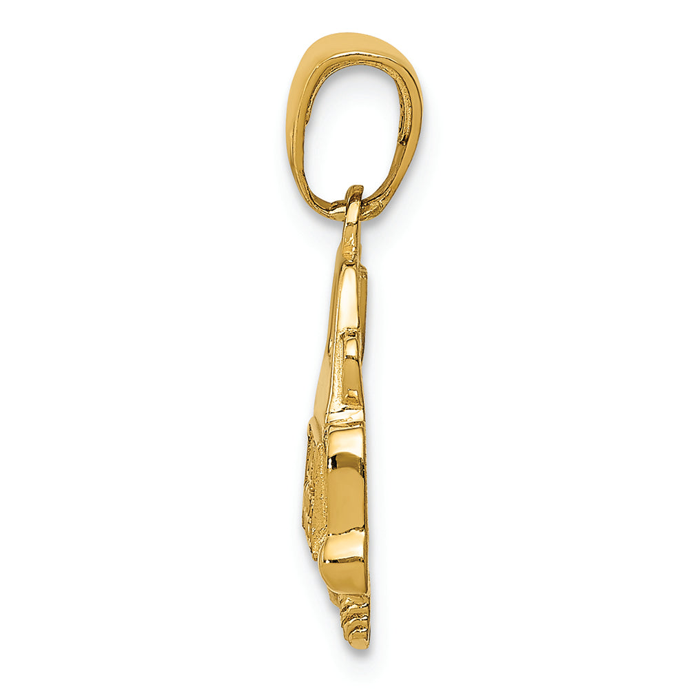 FJC Finejewelers 14k Yellow Gold Polished Textured Just Married Charm