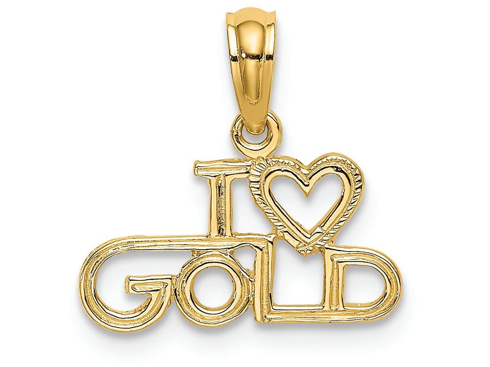 FJC Finejewelers 14k Polished Textured I Love Gold Charm