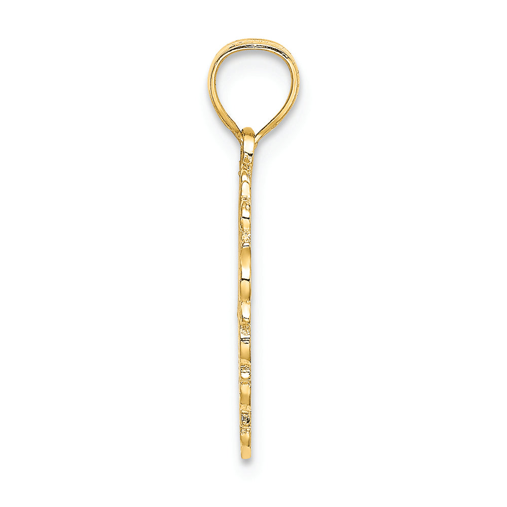 FJC Finejewelers 14k Yellow Gold Mom In Heart with Heart Shaped O Charm