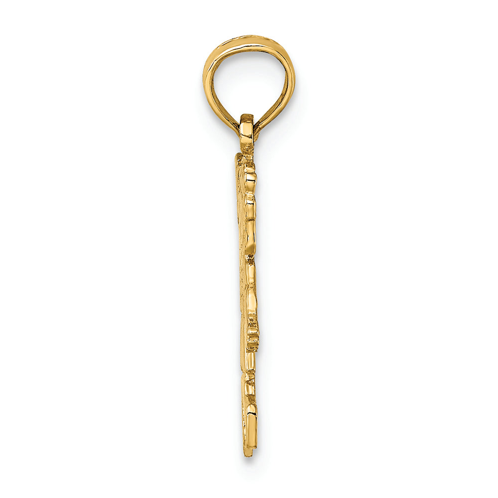 FJC Finejewelers 14k Yellow Gold Girl Waving with Flower On Blouse Charm