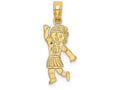 FJC Finejewelers 14k Yellow Gold Girl Waving with Flower On Blouse Charm