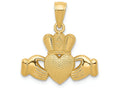 FJC Finejewelers 14k Yellow Gold Claddagh Charm with Textured Crown