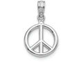 FJC Finejewelers 14k White Gold White 3d Peace Symbol Charm