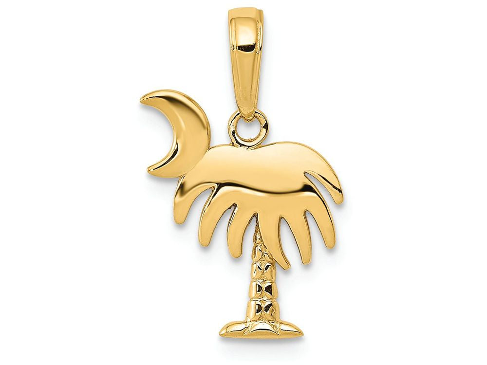 FJC Finejewelers 14k Yellow Gold Charleston Palm Tree with Moon Charm