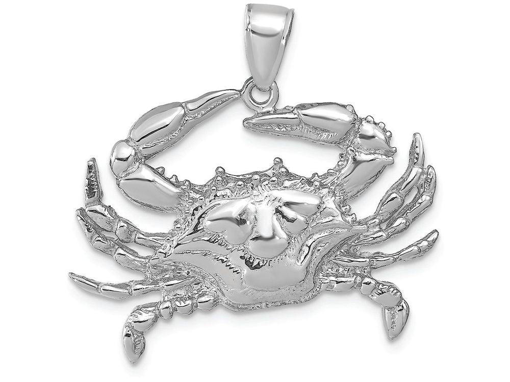 FJC Finejewelers 14k White Gold Blue Crab Charm