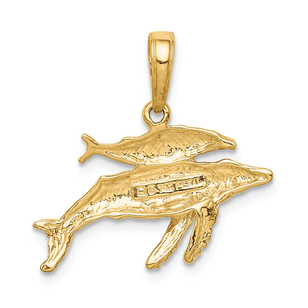 FJC Finejewelers 14k Yellow Gold Mother And Baby Humpback Whale Charm