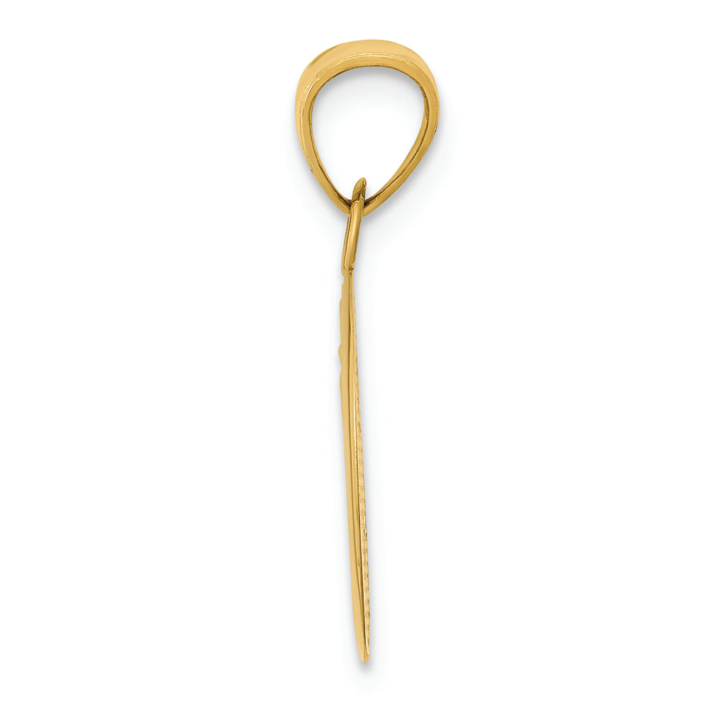 FJC Finejewelers 14k Yellow Gold Polished Flat-backed Moon with Three Stars Charm