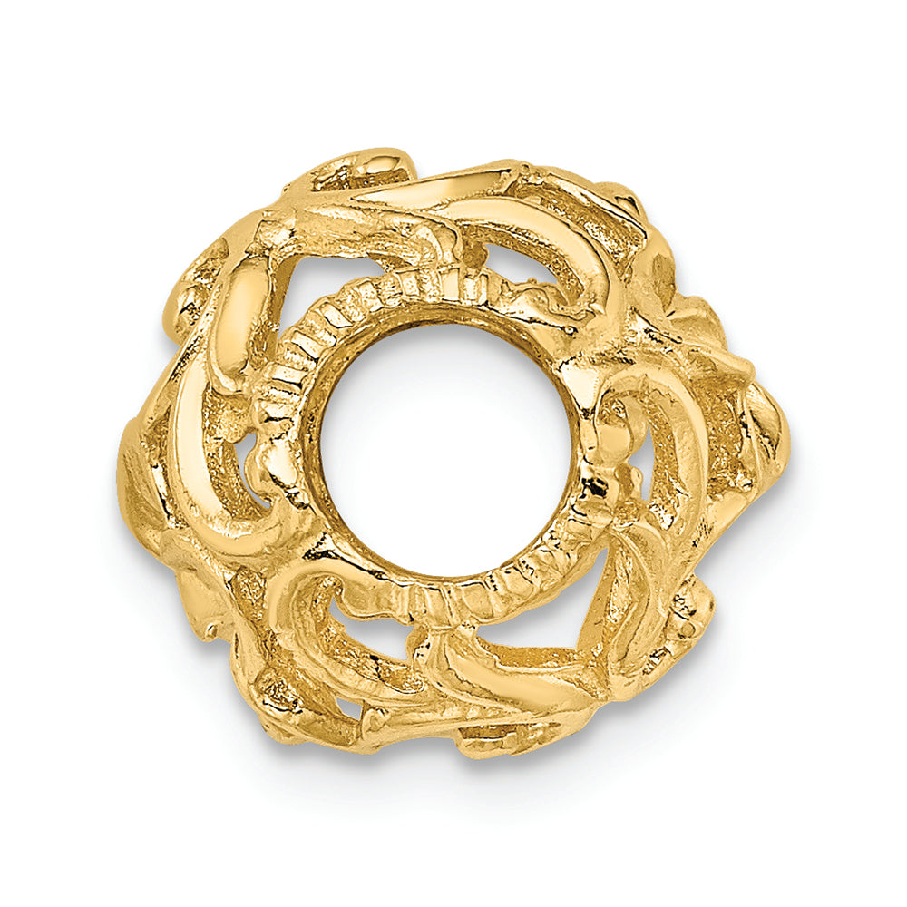 FJC Finejewelers 14k Yellow Gold 3d Cut-out Flower Barrel Slide Charm