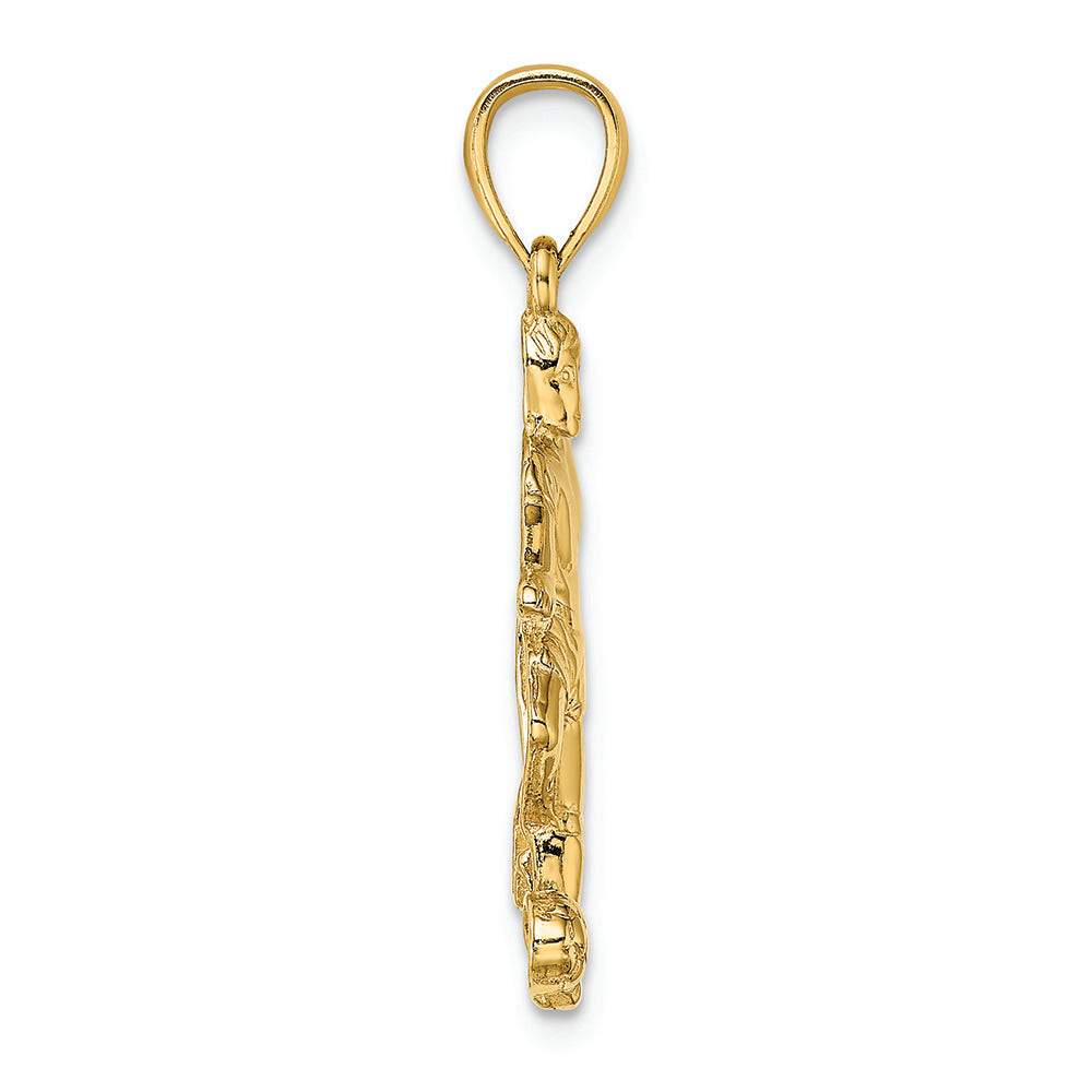 FJC Finejewelers 14k Yellow Gold Boy Soccer Player Running with Ball Charm