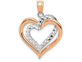 FJC Finejewelers 14k Rose White Gold Bright Cut Heart Charm