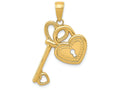 FJC Finejewelers 14k Yellow Gold Heart Key Lock Charm